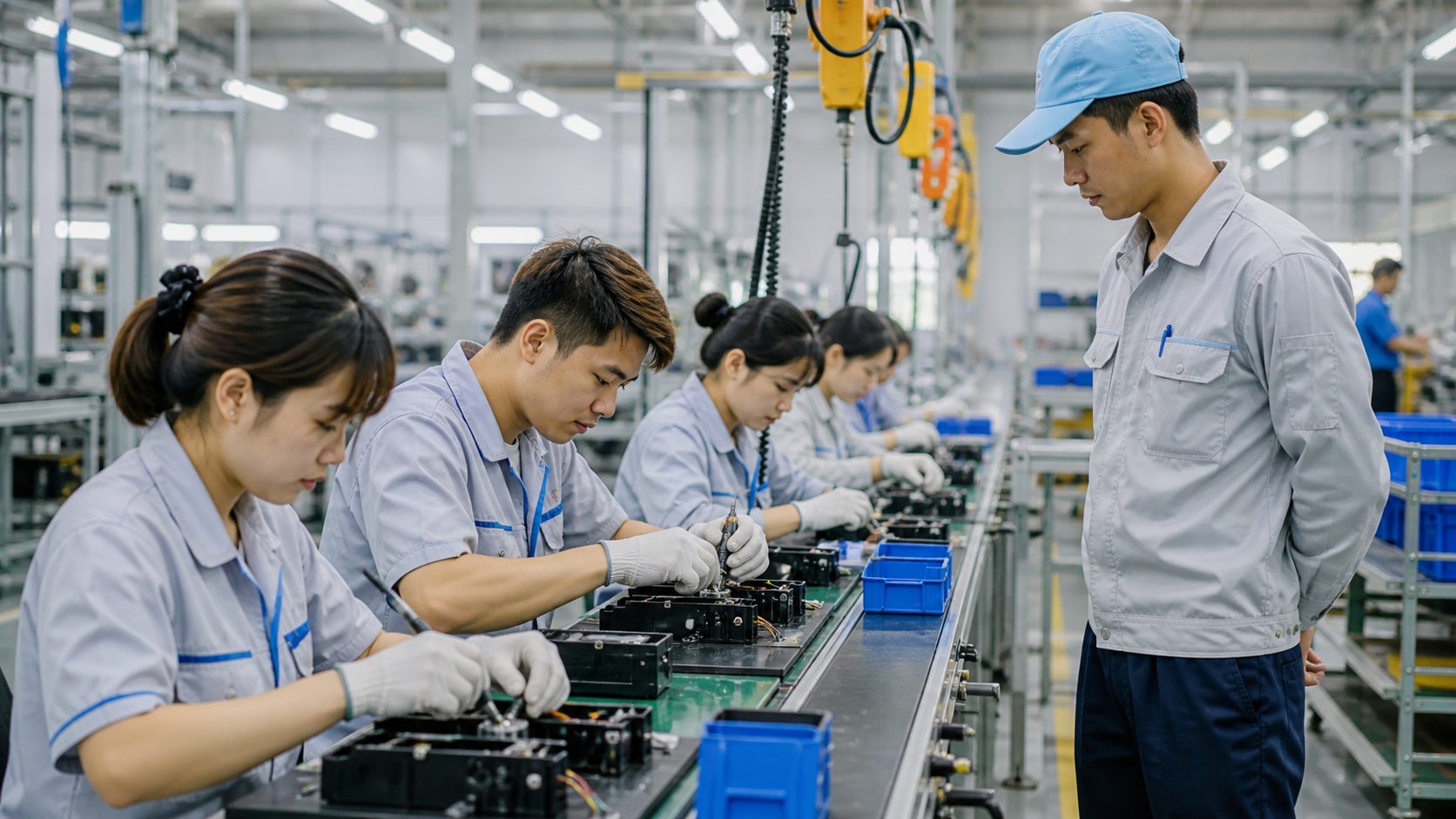 Cung ứng nhân lực là gì? Giải pháp giúp doanh nghiệp ổn định sản xuất 2 Lao động sản xuất tại nhà máy Việt Nam được bố trí theo dây chuyền