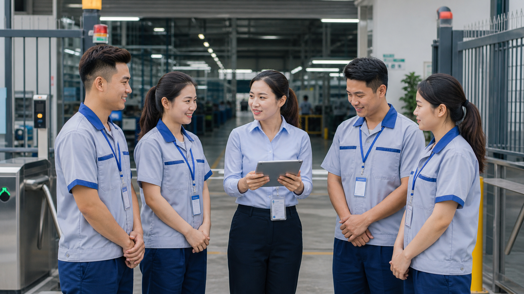 Đội lao động linh hoạt chuẩn bị trước ca làm