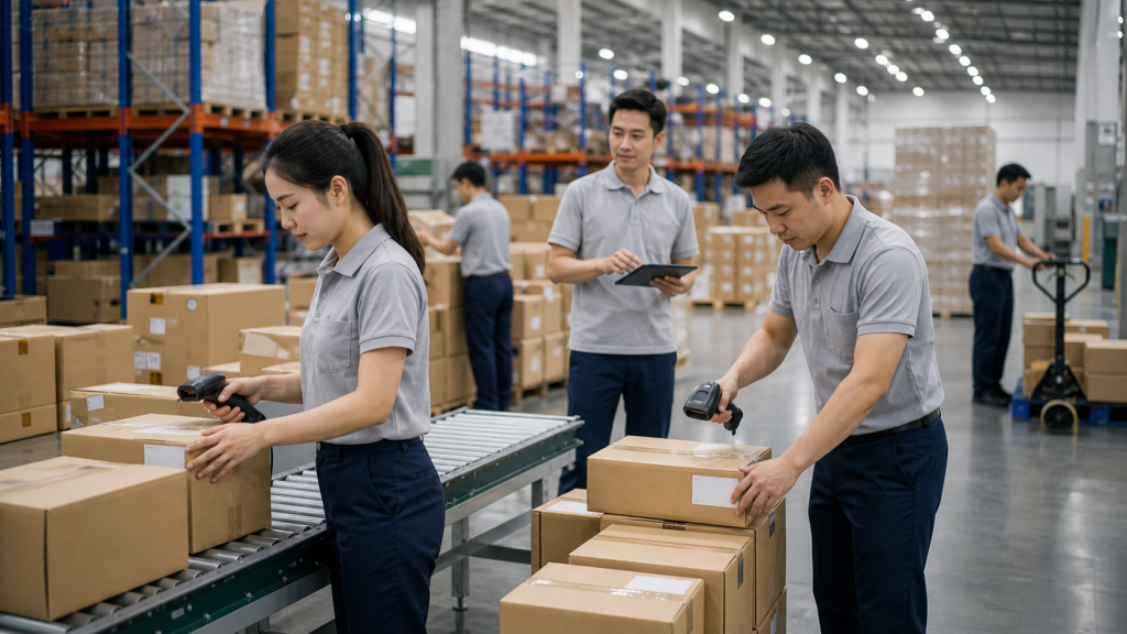 Đội ngũ lao động phái cử làm việc tại kho vận