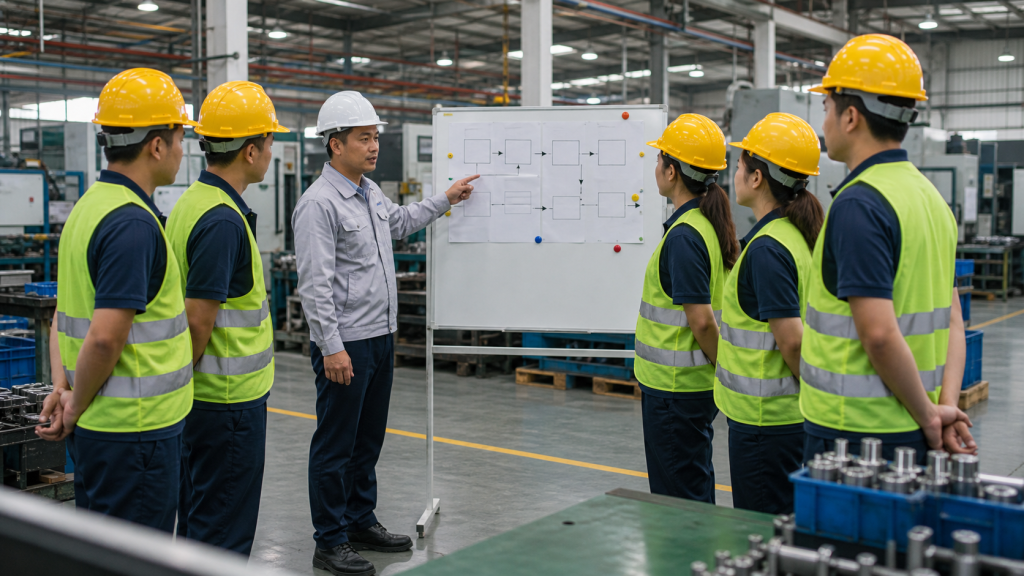 Đội ngũ nhân công High Speed nhận bàn giao ca sản xuất
